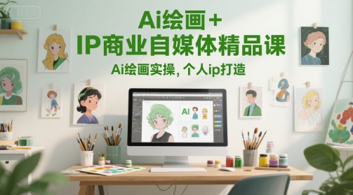 Ai绘画+IP商业自媒体精品课，Ai绘画实操，个人ip打造-鼎铸网