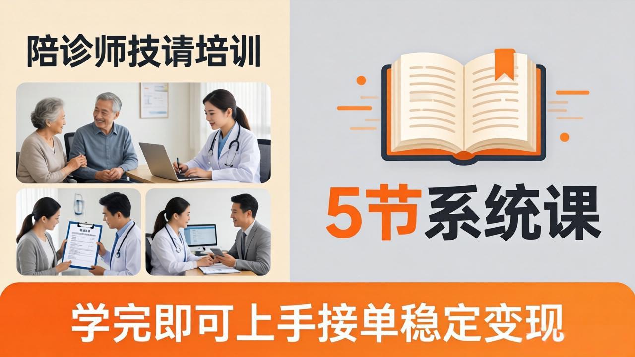 想做陪诊师不知从何下手？5节系统课教你掌握核心技能，学完即可上手接单稳定变现-鼎铸网