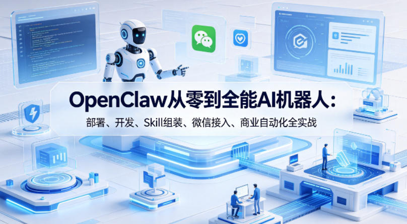 OpenClaw从零到全能AI机器人：部署、开发、Skill组装、微信接入、商业自动化全实战-鼎铸网