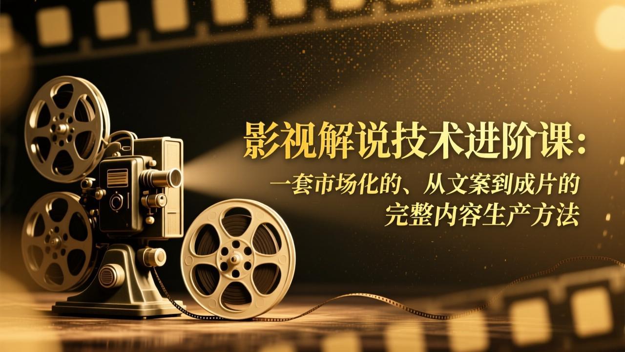 影视解说技术进阶课：一套市场化的、从文案到成片的完整内容生产方法-鼎铸网