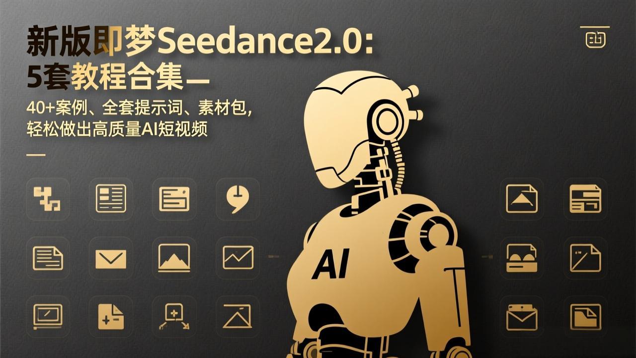 新版即梦Seedance2.0：5套教程合集，40+案例、全套提示词、素材包，轻松做出高质量AI短视频-鼎铸网