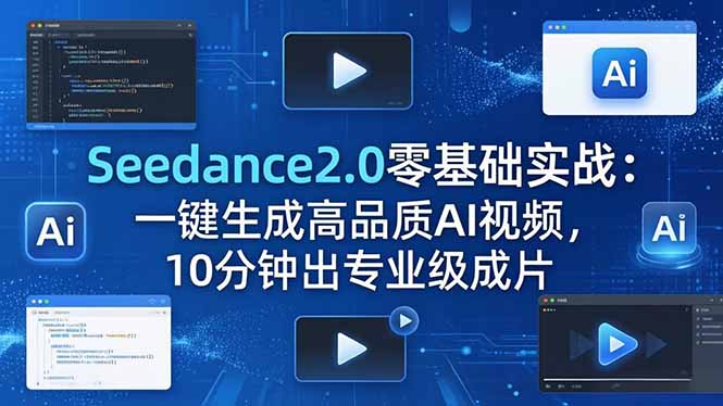 Seedance2.0零基础实战：一键生成高品质AI视频，10分钟出专业级成片-鼎铸网