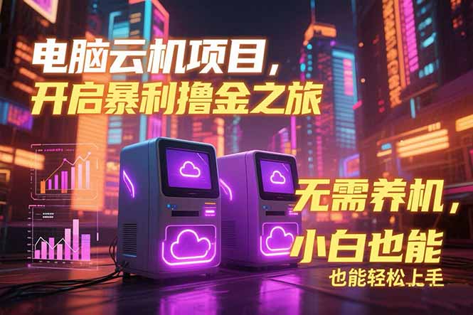电脑云机项目 暴力撸金玩法，不需要养机 配置没有要求 单机100个窗口一…-鼎铸网
