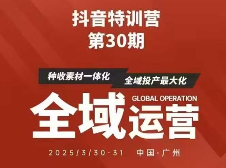 抖音特训营第30期线下培训资料，没有录音视频，正版整理的脑图资料及学员总结核心点-鼎铸网