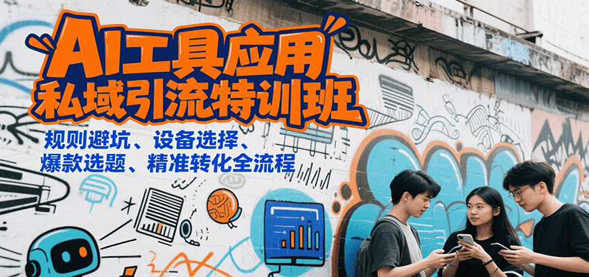 AI工具应用私域引流特训班，规则避坑、设备选择、爆款选题、精准转化全流程-鼎铸网
