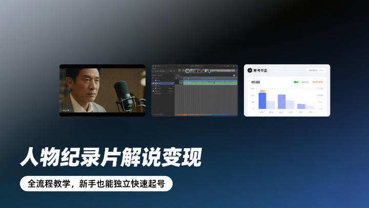 人物纪录片解说变现，全流程教学，新手也能独立快速起号-鼎铸网