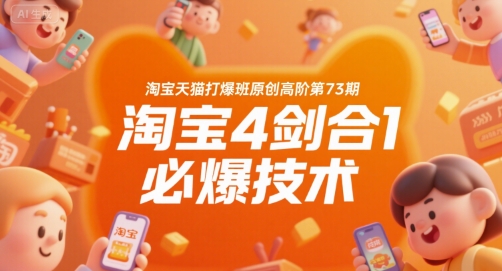 淘宝天猫打爆班原创高阶第73期，淘宝4剑合1必爆技术-鼎铸网