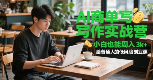 AI商单写作实战营，小白也能周入3k+，给普通人的低风险创业课-鼎铸网