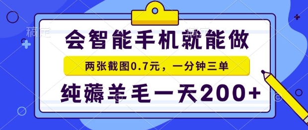 2025年零撸手机项目，二十秒一单，纯薅羊毛，一天200+做就有【揭秘】-鼎铸网