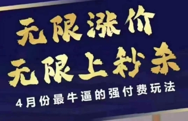 4月12号拼多多线上课，无限涨价，无限上秒杀，4月份最牛逼的强付费玩法-鼎铸网