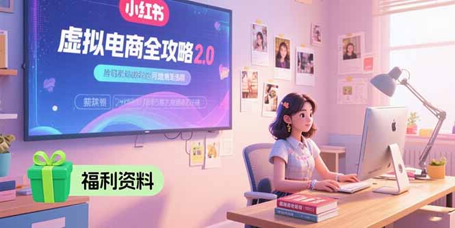 虚拟电商全攻略2.0，开店选品实操流程，账号定位、货源发布、笔记发布技巧-鼎铸网