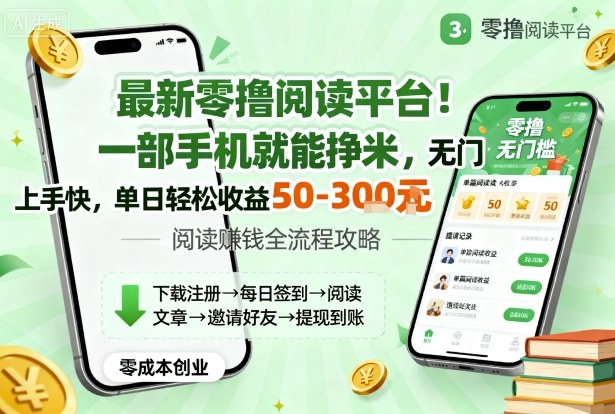 最新零撸阅读平台！一部手机就能挣米，无门槛上手快，单日轻松收益50-3张【揭秘】-鼎铸网