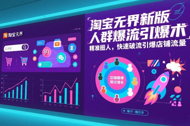 淘宝无界新版人群爆流引爆术，精准圈人，快速破流引爆店铺流量-鼎铸网