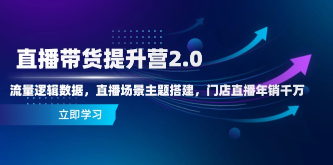 直播带货提升营2.0：流量逻辑数据，直播场景主题搭建，门店直播年销千万-鼎铸网