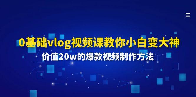 0基础vlog视频课教你小白变大神：价值20w的爆款视频制作方法-鼎铸网
