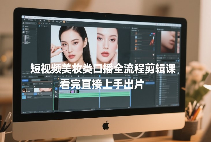 短视频美妆类口播全流程剪辑课，看完直接上手出片-鼎铸网