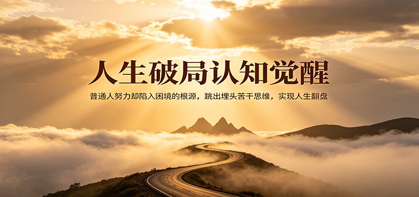 人生破局认知觉醒，普通人努力却陷入困境的根源，跳出埋头苦干思维，实现人生翻盘-鼎铸网