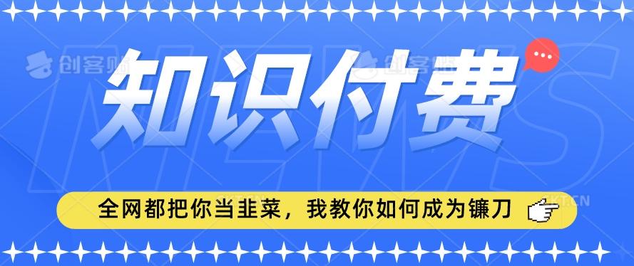2024最新知识付费项目，小白也能轻松入局，全网都在教你做项目，我教你做镰刀【揭秘】-鼎铸网