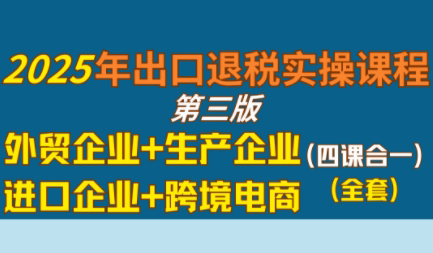 崔sir·出口退税实操-外贸企业+生产企业+跨境电商+进口企业(四课合一)-鼎铸网