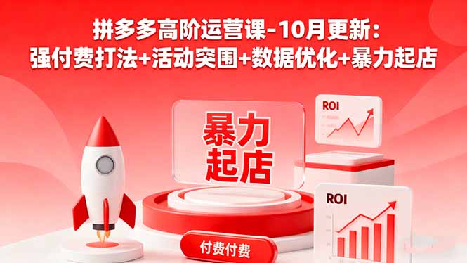 拼多多高阶运营课-10月更新：强付费打法+活动突围+数据优化+暴力起店-鼎铸网