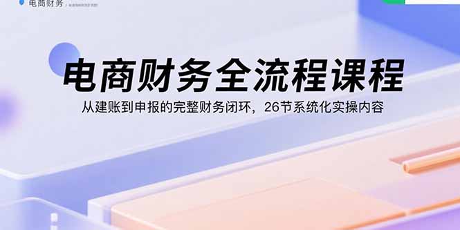 电商财务全流程课程：从建账到申报的完整财务闭环，26节系统化实操内容-鼎铸网