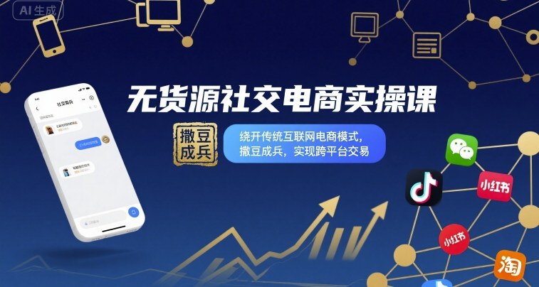 4fd7781b4413db8e5e39cdc261fbd70c.jpeg 无货源社交电商实操课,绕开传统互联网电商模式,撒豆成兵,实现跨平台交易