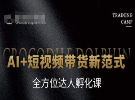 AI+短视频带货新范式，全方位达人孵化课-鼎铸网