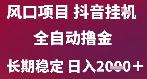 风口项目，六月最新玩法抖音无人挂G，全自动撸金，长期稳定 日入2k+【揭秘】-鼎铸网