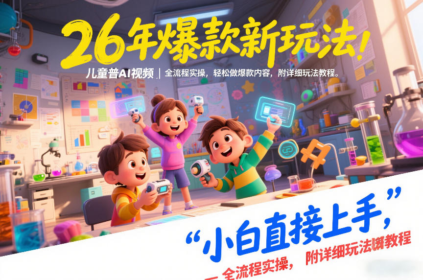 26年爆款新玩法，儿童科普AI视频，全流程实操，轻松做爆款内容，小白直接上手，附详细玩法教程-鼎铸网