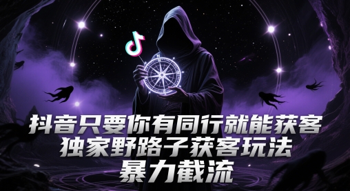抖音只要你有同行就能获客，独家野路子获客玩法，暴力截流【揭秘】-鼎铸网