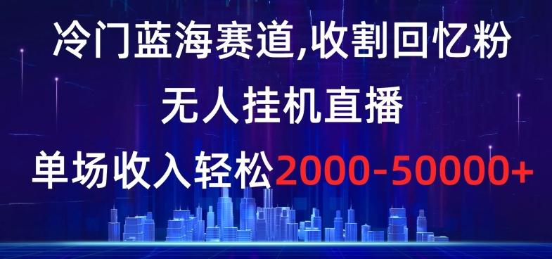 冷门蓝海赛道，收割回忆粉，无人挂机直播，单场收入轻松2000-5w+【揭秘】-鼎铸网