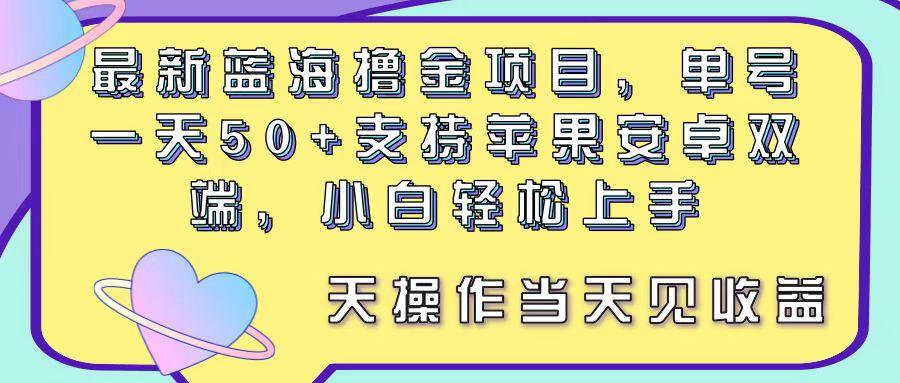 最新蓝海撸金项目，单号一天50+， 支持苹果安卓双端，小白轻松上手 当…-鼎铸网