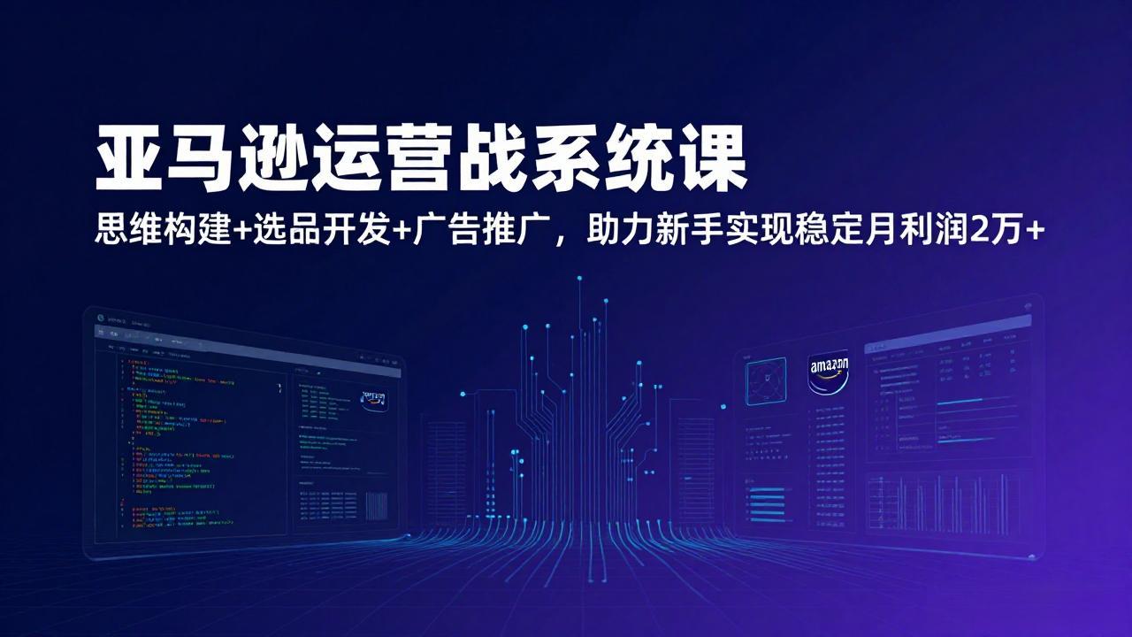 亚马逊运营实战系统课，思维构建+选品开发+广告推广，助力新手实现稳定月利润2万+(更新-鼎铸网