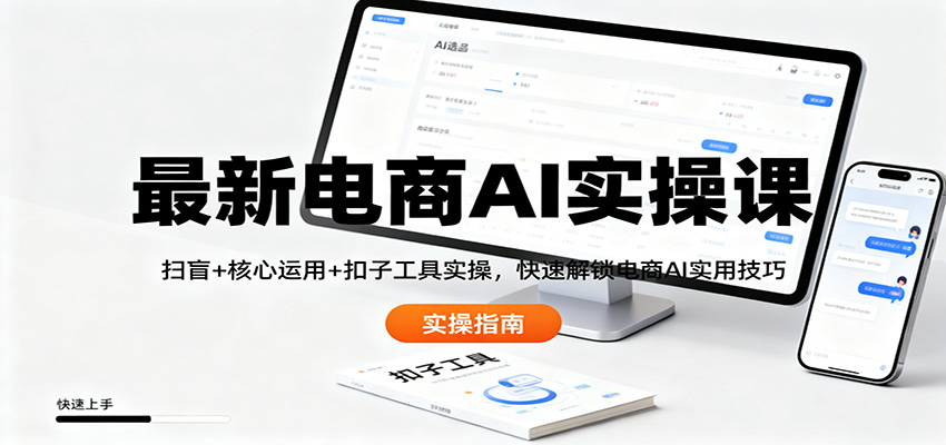 最新电商AI实操课：扫盲+核心运用+扣子工具实操，快速解锁电商AI实用技巧-鼎铸网