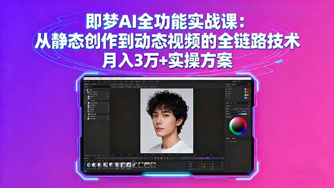 即梦AI全功能实战课：从静态创作到动态视频的全链路技术 月入3万+实操方案-鼎铸网