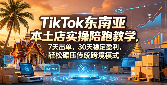 TikTok东南亚本土店实操陪跑教学，7天出单，30天稳定盈利，轻松碾压传统跨境模式-鼎铸网