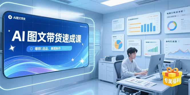 AI图文带货速成课，养号引流秘籍，爆款选品策略，美图制作全流程-鼎铸网