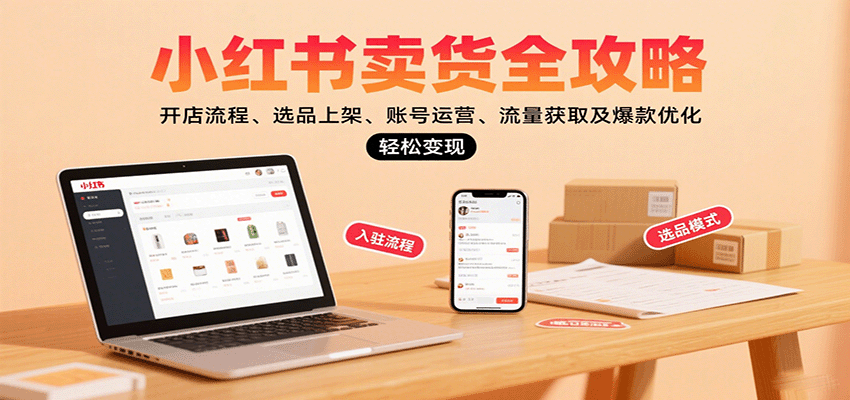 小红书卖货全攻略：开店流程、选品上架、账号运营、流量获取及爆款优化，轻松变现-鼎铸网