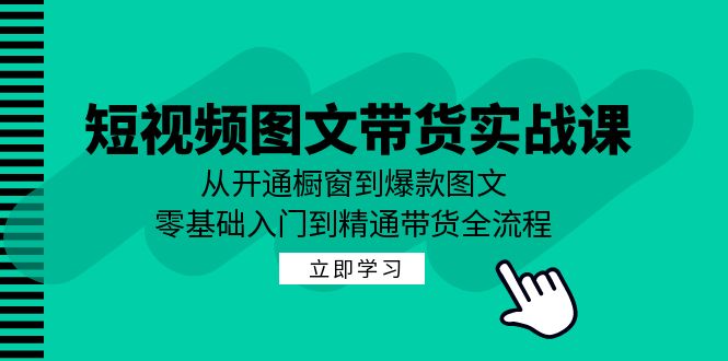 短视频图文带货实战课：从开通橱窗到爆款图文，零基础入门到精通带货-鼎铸网