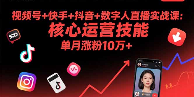 视频号+快手+抖音+数字人直播实战课(9月-鼎铸网