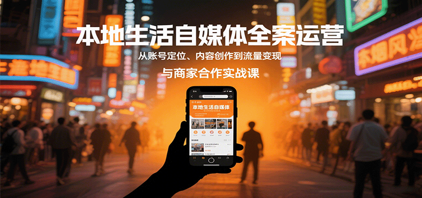 本地生活自媒体全案运营，从账号定位、内容创作到流量变现与商家合作实战课-鼎铸网