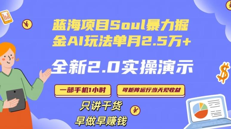 Soul怎么做到单月变现25000+全新2.0AI掘金玩法全程实操演示小白好上手【揭秘】-鼎铸网