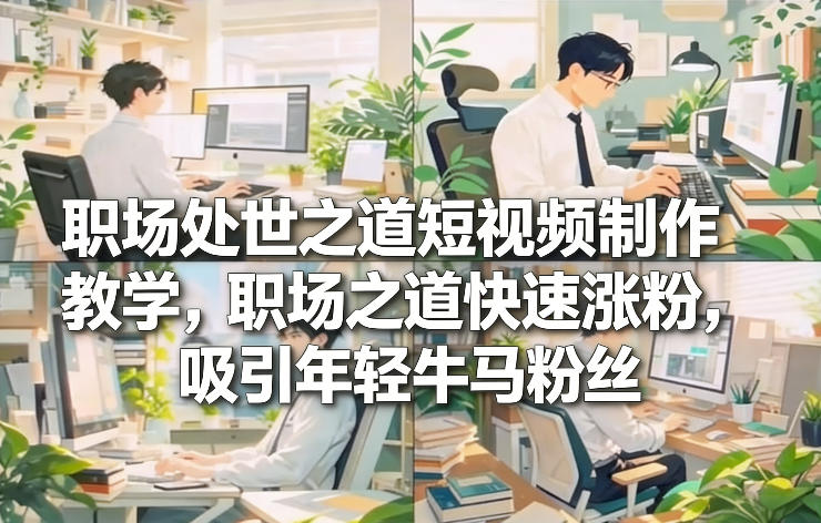 职场处世之道短视频制作教学，职场之道快速涨粉，吸引年轻牛马粉丝-鼎铸网