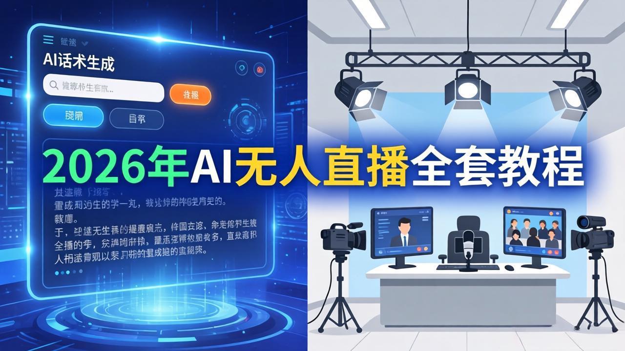 2026年AI无人直播全套教程：OBS安装+软件配置+直播间搭建+话术生成+一键开播实操-鼎铸网