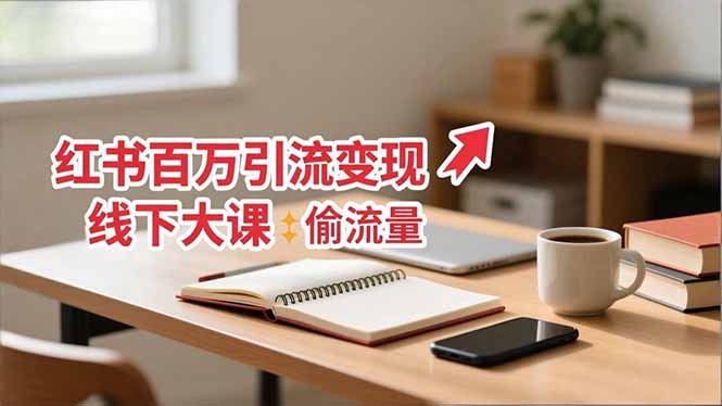 小红书百万引流变现-11月线下大课：分享从0到百万引流路径，手把手教偷流量、拿结果-鼎铸网