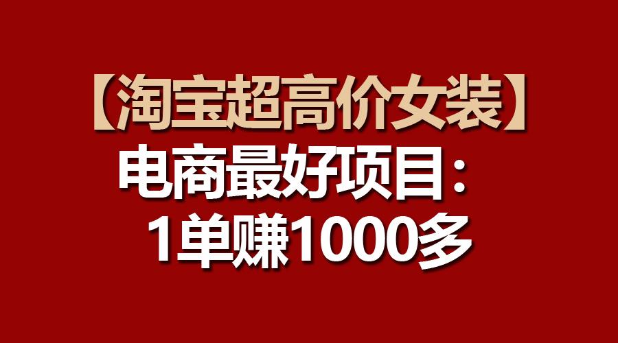 【淘宝超高价女装】电商最好项目：一单赚1000多-鼎铸网