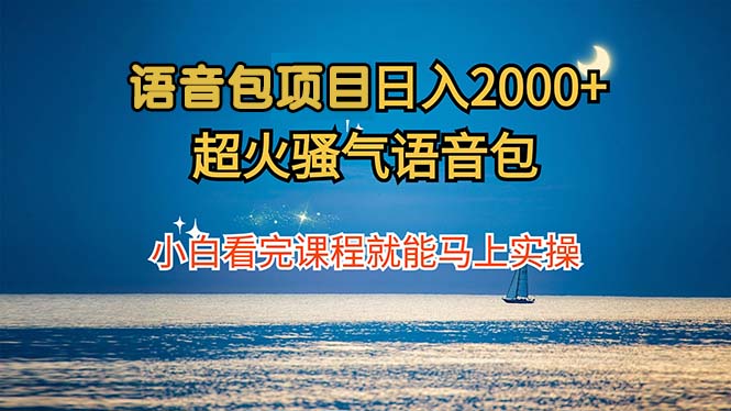 语音包项目 日入2000+ 超火骚气语音包小白看完课程就能马上实操-鼎铸网