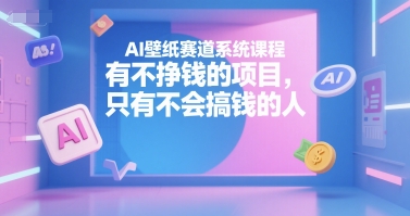 AI壁纸赛道系统课程，有不挣钱的项目，只有不会搞钱的人-鼎铸网
