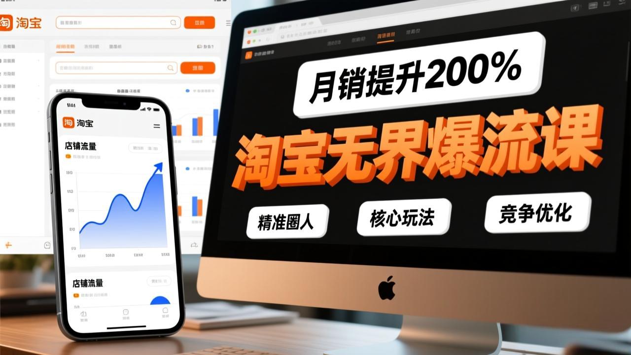 淘宝无界爆流课，精准圈人、核心玩法、竞争优化，快速引爆店铺流量，月销提升200%-鼎铸网