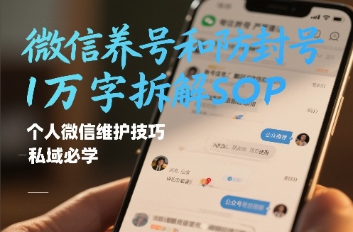 微信养号和防封号1万字拆解SOP，个人微信维护技巧，私域必学【文档】-鼎铸网